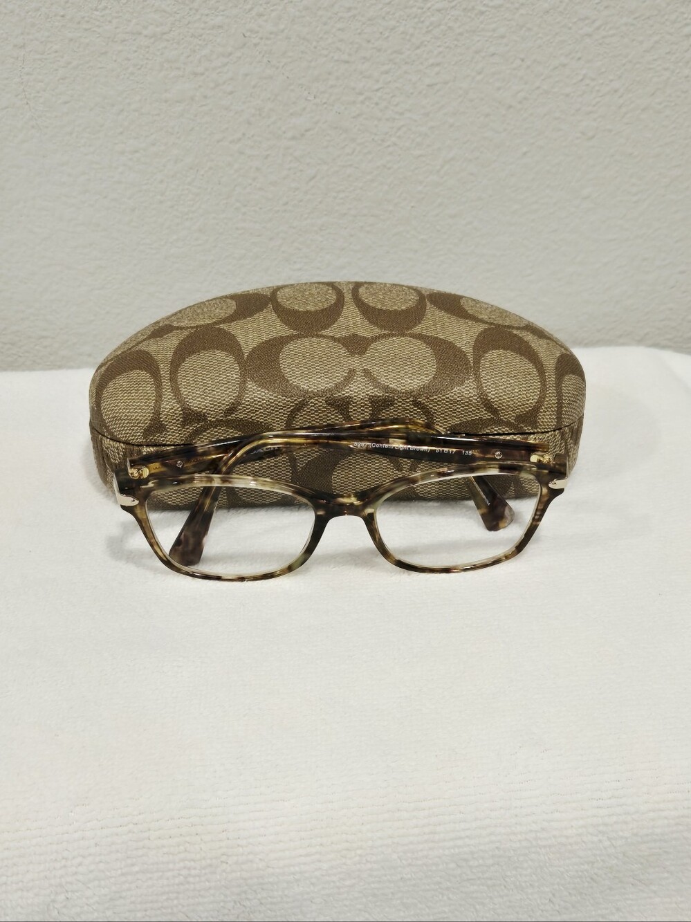 Coach Tortoiseshell Prescription Eyeglasses with Signature Logo Case